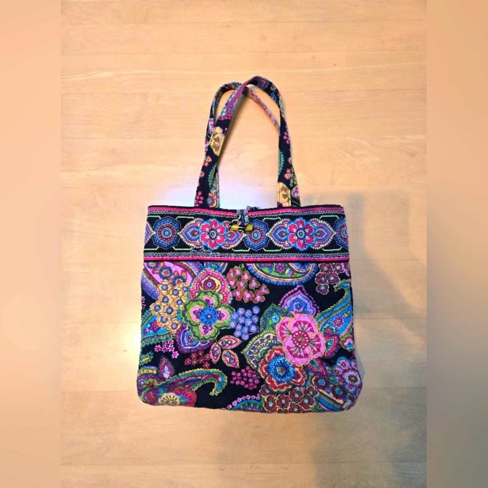 Vera Bradley Symphony In Hue Pleated Shoulder Bag Paisley Purse